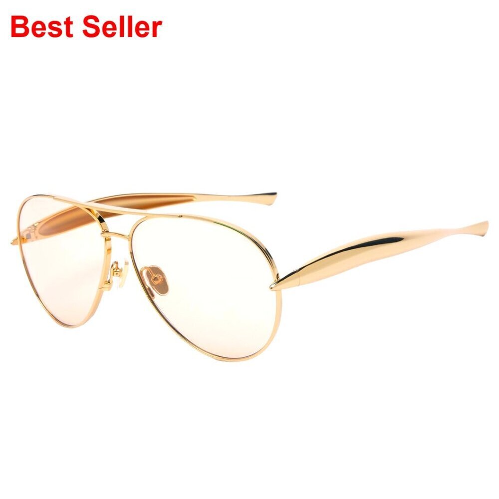 Oversized Aviator Sunglasses Metal Frame UV400 Polarized Retro Style